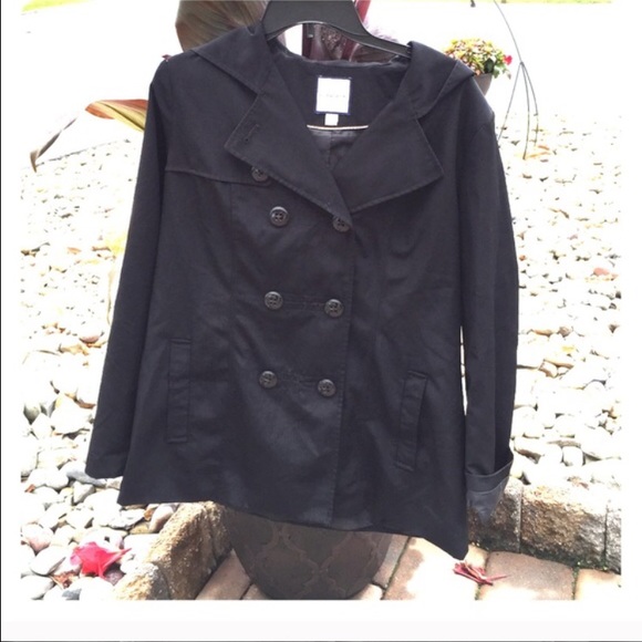 Black double breasted lined rain coat - Picture 2 of 3