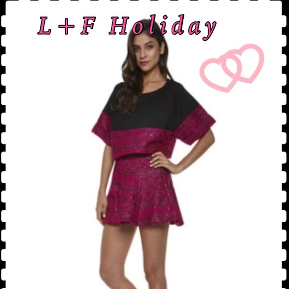 SOLD LF Tribal skirt & boxy top set quilted fabric
