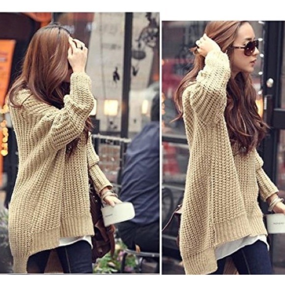 Sweaters - PM shared💥ⒽⓅ💥  Kaki knitted hooded sweater