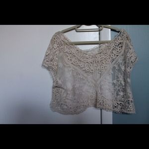 Off white vintage style crop top