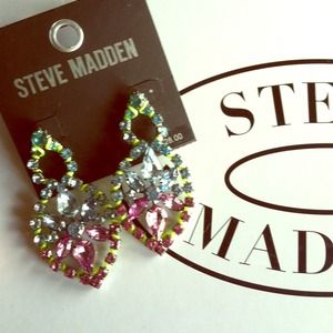 Steve Madden Baby Blue Pink Dangly Earrings