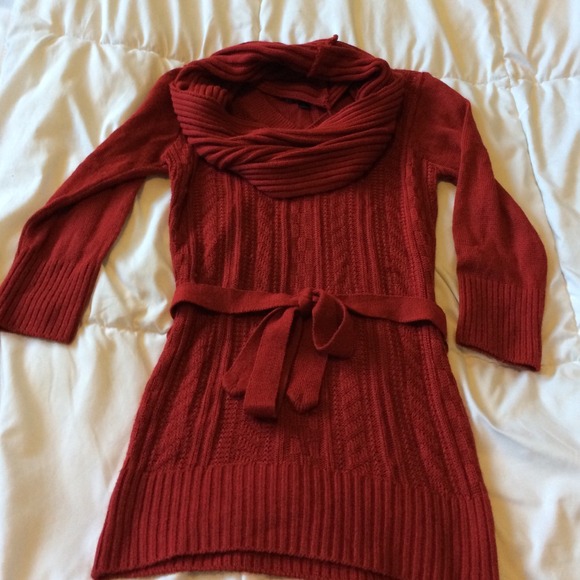 Red Sweater with scarf