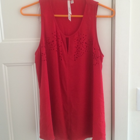 Dressy red sleeveless top