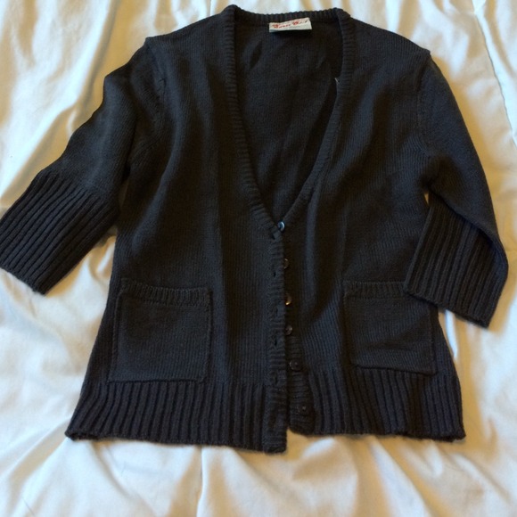 dark grey cardigan