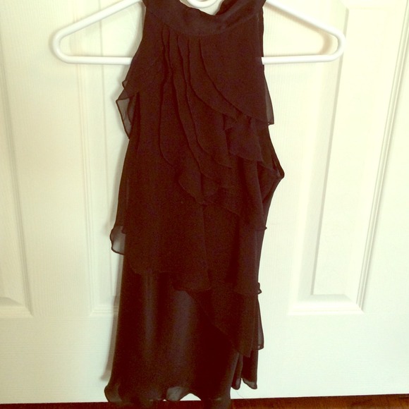 Black express ruffled dress top