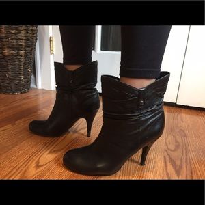 Guess black leather booties