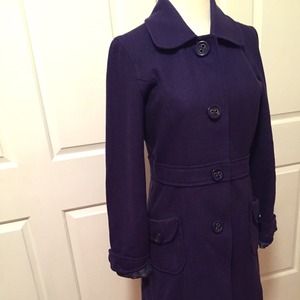 S pre owned Tulle pea coat dark purplish/violet.