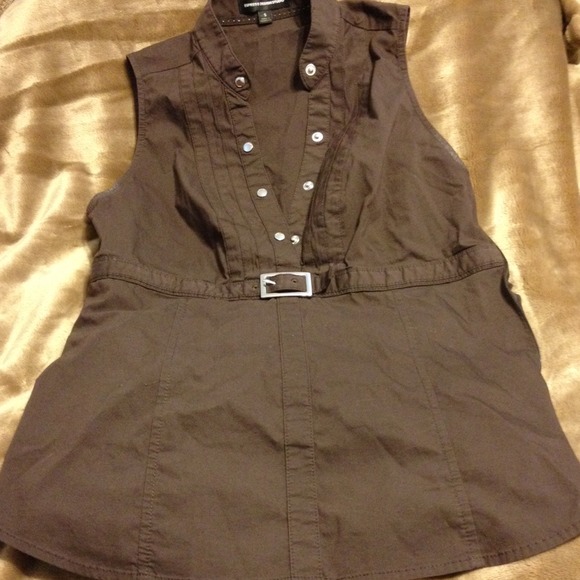 Express sleeveless blouse brown