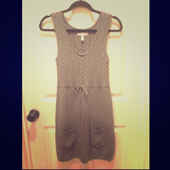 Sleeveless Grey Sweater Dress