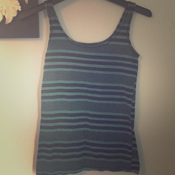 Green and black stripped tank