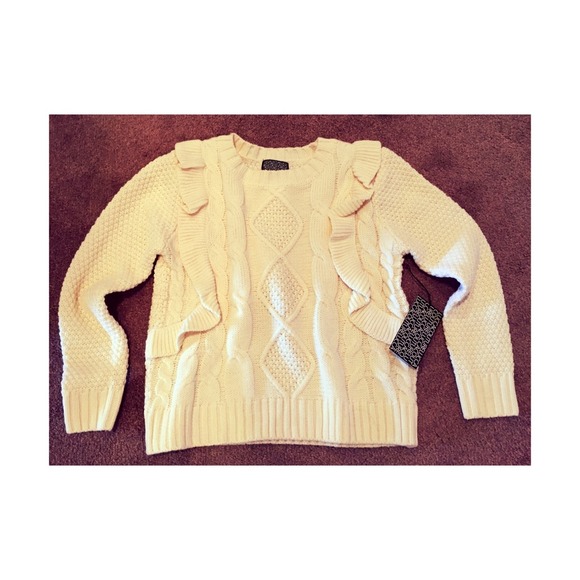 Lucca Couture Ruffle Trim Sweater