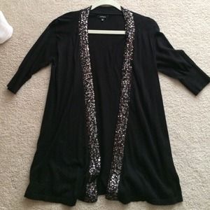 Express black cardigan with sequin detail