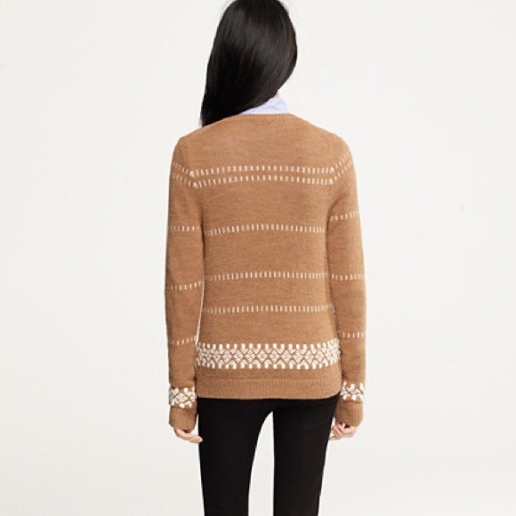 🎉HP🎉J. Crew Fair Isle Sweater in Acorn Champagne - Picture 3 of 4
