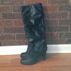 Black leather boots from JCPenney