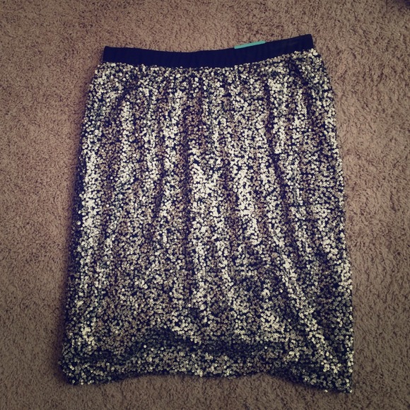 Maurices Gold Sequined Skirt