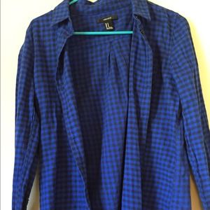 Blue plaid shirt