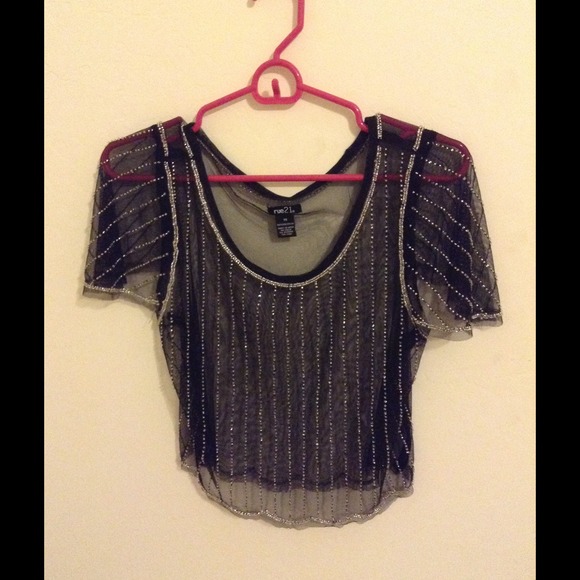 Black sparkle top