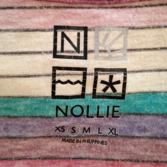 Retro rainbow striped Nollie top size small - Picture 2 of 3