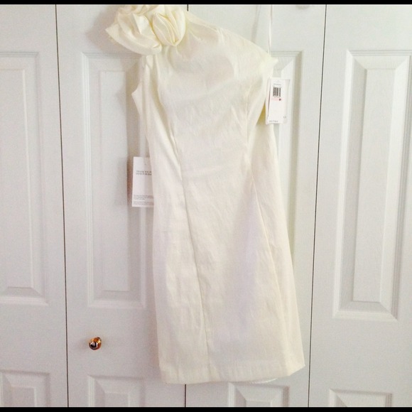 REDUCED White one shoulder semi formal dress