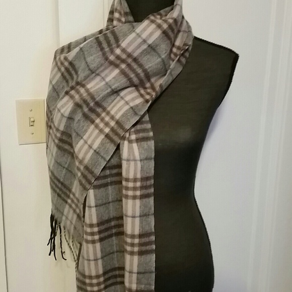 Brown cashmere & wool scarf