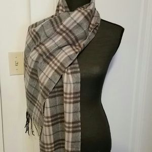 Brown cashmere & wool scarf