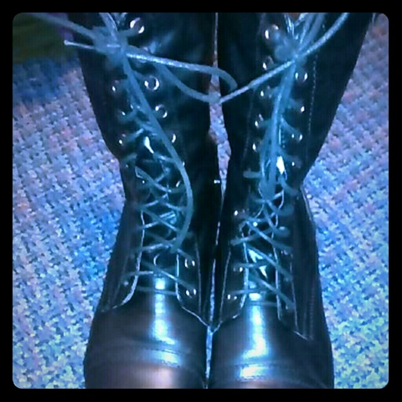 Black combat boots