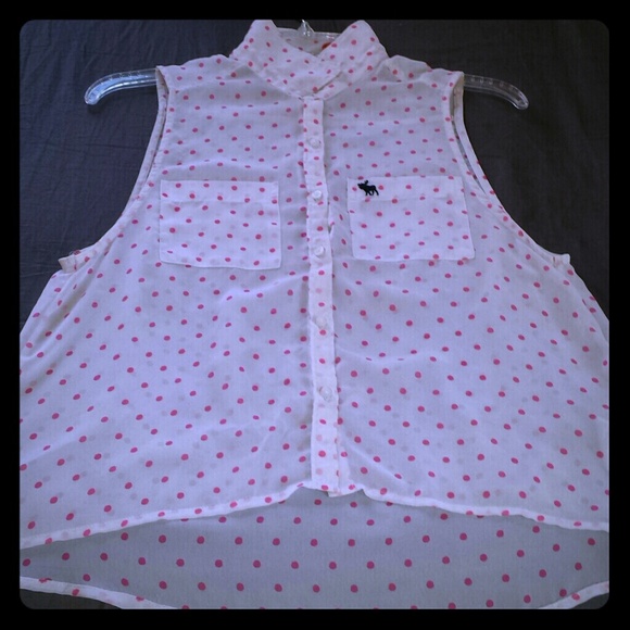 Sheer light pink polka dot shirt or throw over