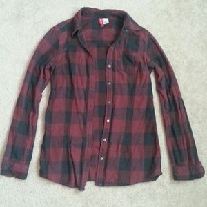 H&M Red and Black Plaid Shirt