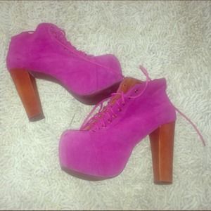 Jeffrey Campbell hot pink suede litas