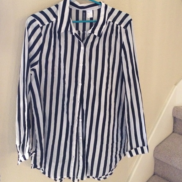 Striped boyfriend button down