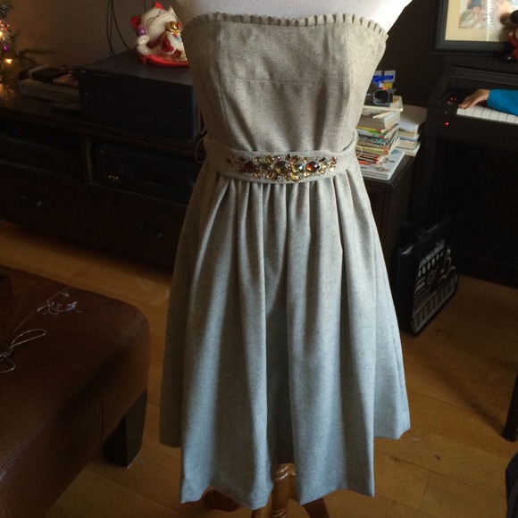 NWT BR wool jeweled dress
