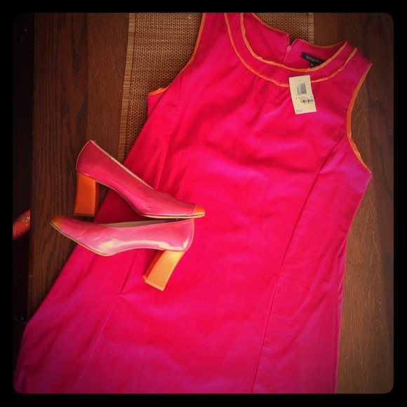 NWT pink/orange sleeveless A- line dress