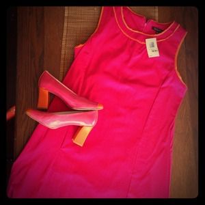 NWT pink/orange sleeveless A- line dress