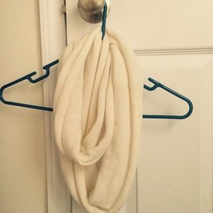 Thin white infinity scarf