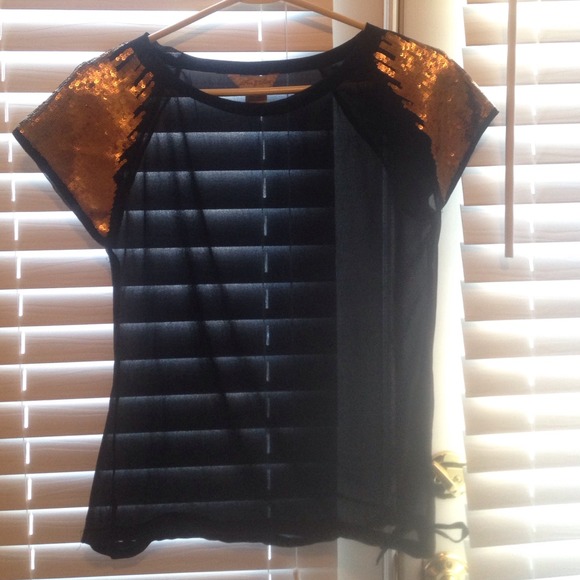 Fun sheer sparkle sequin top!