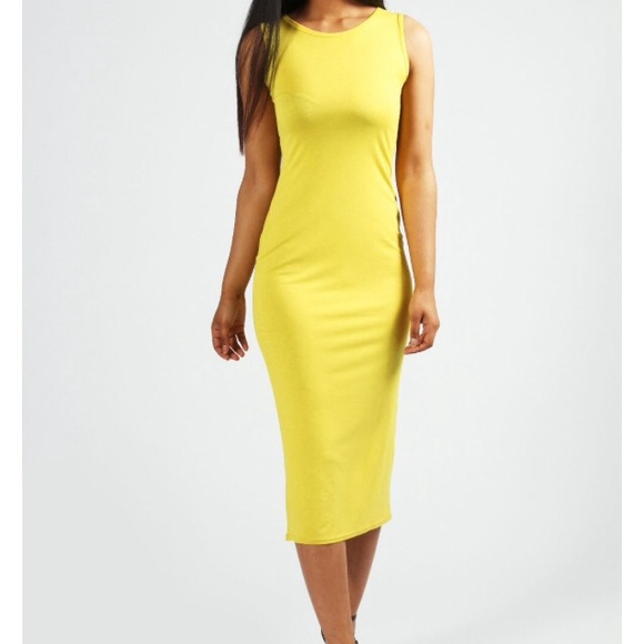 Tight yellow dress