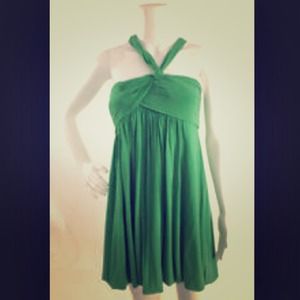 BCBG green bubble hem dress