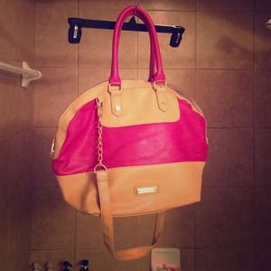 Pink and Tan Steve Madden Purse
