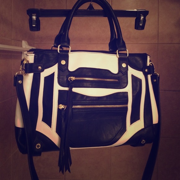Black and White Colorblock Steve Madden Purse