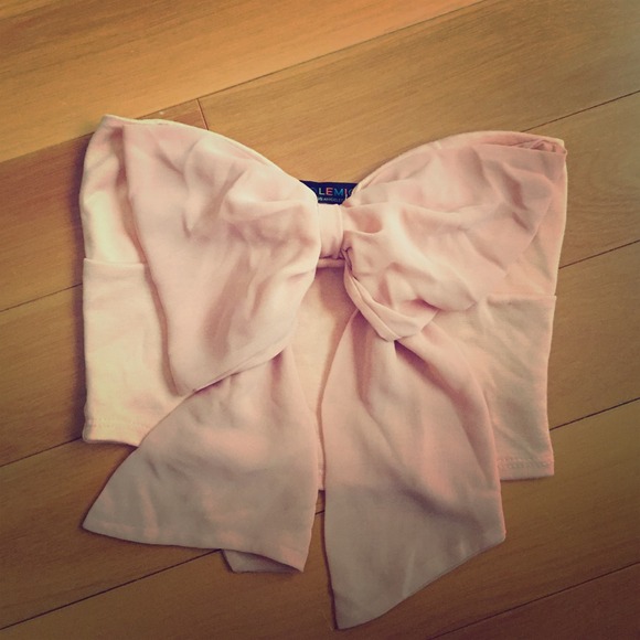 Tops - Pink Bow Crop Top
