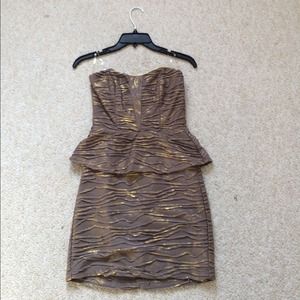 Gold peplum dress