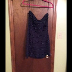 Express Navy strapless dress sz s