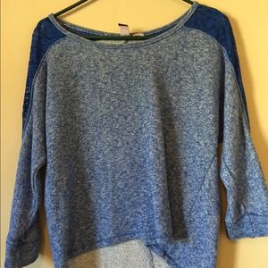 Blue high low sweater