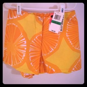 Youth Orange Printed Shorts