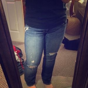 AE Distressed Straight Jeans