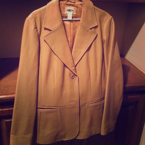 Faux leather blazer
