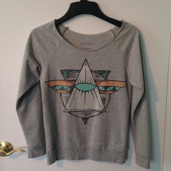 PacSun Sweaters - Hippie Eye Off the Shoulder Sweatshirt