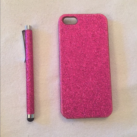 Pink sparkly iPhone 5 case and same color stylus - Picture 2 of 4