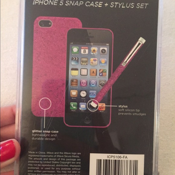 Pink sparkly iPhone 5 case and same color stylus - Picture 4 of 4