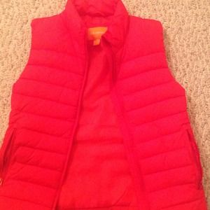 Joe Fresh red puffer vest.